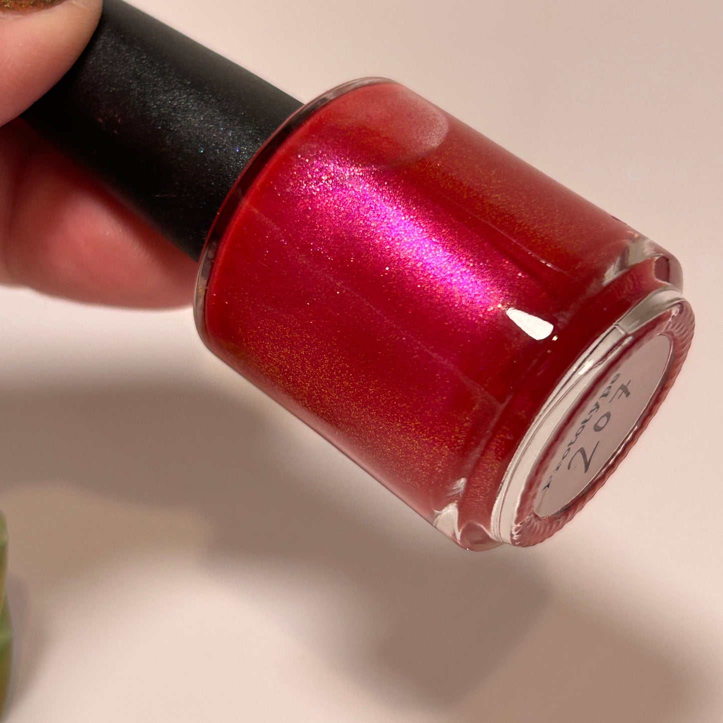 Prototype #207 | Red w/ Pink-Purple Shimmer Nail Polish