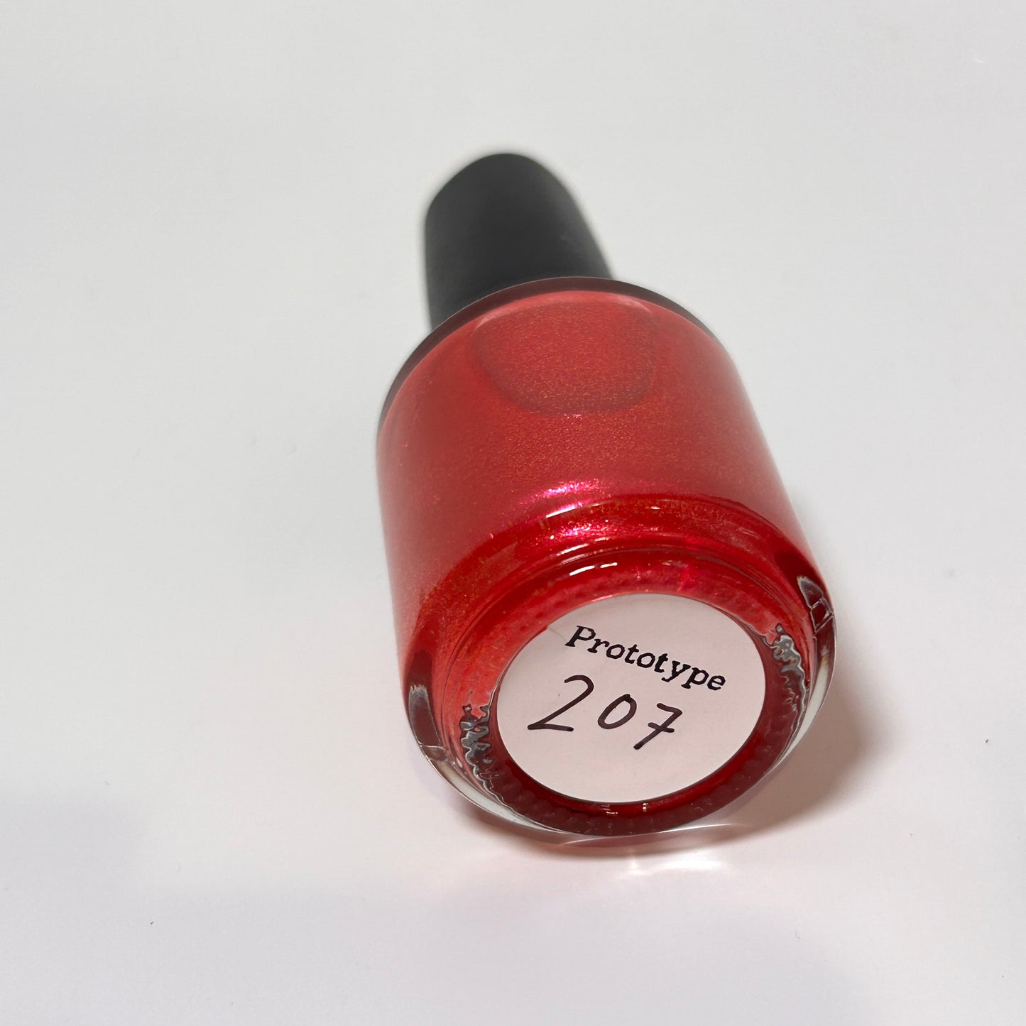 Prototype #207 | Red w/ Pink-Purple Shimmer Nail Polish