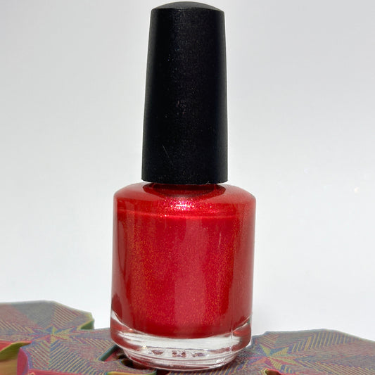 Prototype #207 | Red w/ Pink-Purple Shimmer Nail Polish