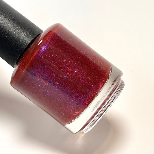 Prototype #231 | Red-Purple Flakey Shimmer Nail Polish